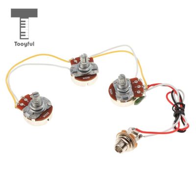 ‘【；】 Tooyful Durable Jazz Bass Circuit Wiring Harness Kit, Tone Volume Control A250K B250K Pots+Socket