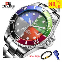 Brand TEVISE Watch Men Luxury Mens Quartz Date Clock Man Casual Stainless Steel Wrist Watch Waterproof Clock Relogio Masculino