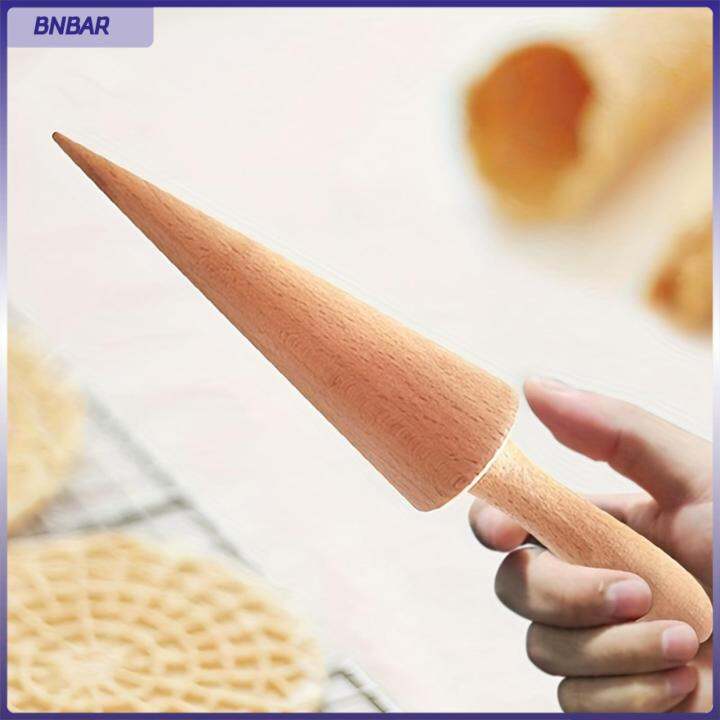 BNBAR Wooden Ice Cream Cone Maker, Pizzelle Roller, Multipurpose