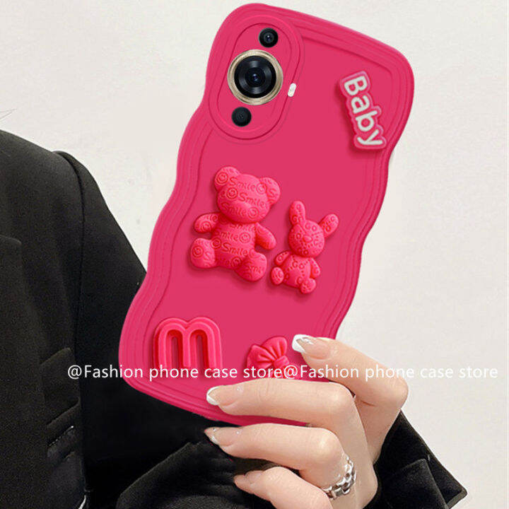 phone-case-เคส-huawei-nova11-pro-nova-11i-nova-y71-y91-แบบเรียบง่ายลายหมีสามมิติลายคลื่นลูกใหญ่เคสแบบนิ่มที่เป็นซิลิโคนเหลวคุณภาพสูง2023