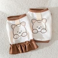 【LZ】 Cute Bear Traction Couple Suit Puppy Vest Teddy Dress Pet Summer Dress Than Bear Pleated Skirt Cartoon Dog Clothes