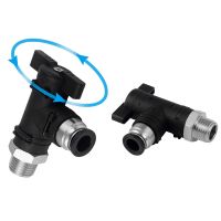 BL Pneumatic Quick Connector Manual Valve 4 6 8 10 12mm External Thread 1/8 quot;1/4 quot; 3/8 quot;1/2 quot; BSP Plastic Brass Handle Ball Valve