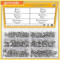 GOTORADE 270Pcs #8 สกรูเกลียวปล่อยสำหรับโลหะ สกรูยึดหัวฟิลิปส์ดัดแปลง หัวเวเฟอร์ สกรูโลหะแผ่น สกรูเกลียวปล่อย 410สแตนเลสสตีล สกรูเจาะด้วยตนเอง แผ่นโลหะแผ่น