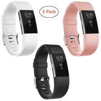 3 แพ็คสายสำรองสำหรับ Fitbit Charge 2 ผู้หญิงผู้ชายคลาสสิกและพิเศษ Edition ปรับสายรัดข้อมือกีฬาขนาดใหญ่ขนาดเล็ก