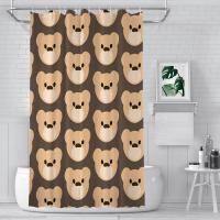 Face Bathroom Shower Curtains Teddy Bear Waterproof Partition Curtain Designed Home Decor Accessories