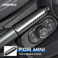 AMBERMILE สำหรับ Mini Cooper F55 Hardtop F57 F56 Hatchback อุปกรณ์เสริม Hard คาร์บอนไฟเบอร์ภายในรถเบรคมือจับครอบคลุม Trim