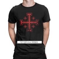 Funny Crusader Cross Of Jerusalem Tops T Shirt Men Round Neck Loose T Shirt Knights Templar Camisas Tshirts Harajuku