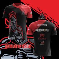 Pria xzx 180305 T SHIRT FREE FIRE Knight 3D Fullprint Terbaru dan Termurah（freecustom name &amp; logo）