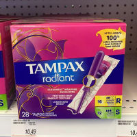 จุดแคนาดา Tampax Danbisi ผ้าอนามัยแถบท่อพลาสติก Symphony การไหลขนาดใหญ่14/28ชิ้น