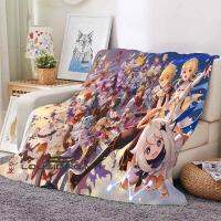 2023 3D Printing Cartoon Animation Yuanshen Shock Yuanshen Soft Blanket Fluffy Flannel Blanket Boy Girl Sofa Travel Camping Blanket