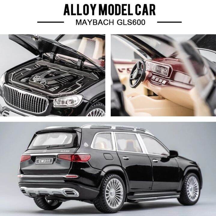 new-1-24-benz-maybach-gls600-alloy-model-car-childrens-toy-car-gift-ornaments-simulation-suv-car-model-boyfriend-collection