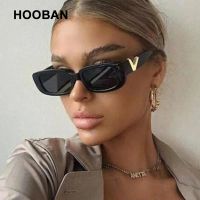 【CC】ஐ  HOOBAN 2023 Fashion Sunglasses Luxury V Glasses Ladies Classic Rectangle Driving Shades Outdoor UV400