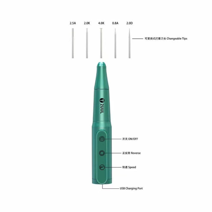 da81ไฟฟ้าแบบชาร์จไฟได้บำรุงรักษามืออาชีพปากกาขัดสำหรับการบำรุงรักษาศัพท์มือถือที่มีหัวบดต่างๆ