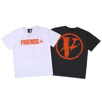 เสื้อยืดแขนสั้นลําลอง คอวี พิมพ์ลายแบรนด์ VLONE Hiroshi Fujiwara FRIENDS Lightning Limited Big สไตล์ฮิปฮอป แฟชั่นยุโรป แS-5XL