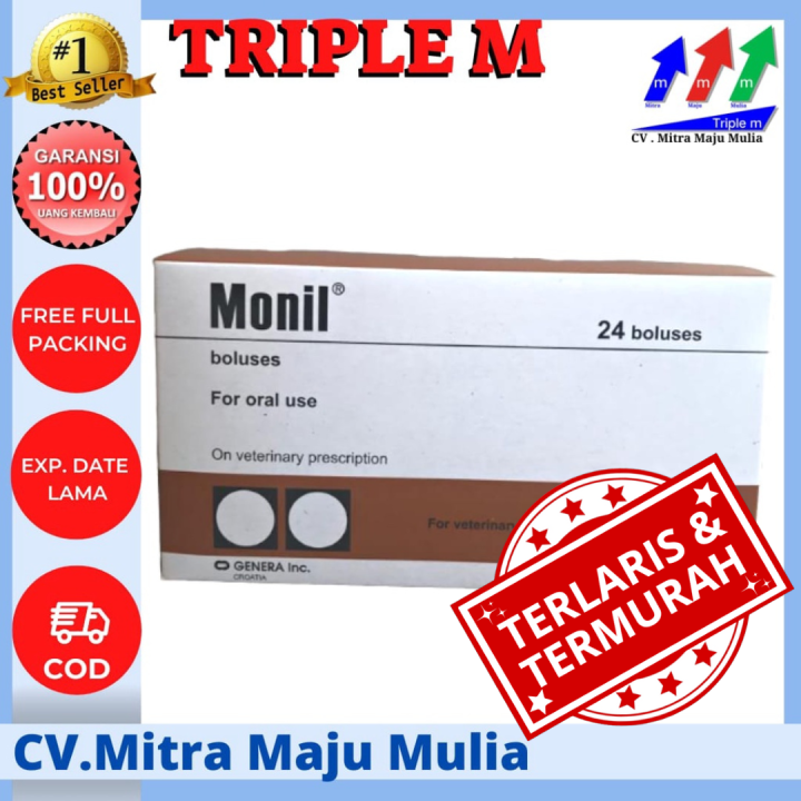 MONIL 24 Bolus (1box) TRIPLE M - Obat Cacing Sapi Kuda Babi Kerbau