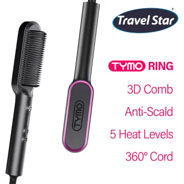 Amazoncom  TYMO RING Hair Straightener and Volumizer  Hair Straightener  Comb with Builtin Ceramic Heating Plate 20s Fast Heating  5 Temp  Settings  AntiScald Perfect for Professional Salon at Home 