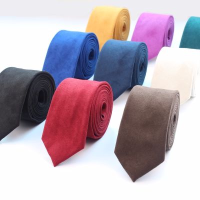 New Fashion Solid Micro Suede Ties Groom Leather Necktie Mens Plaid Soft Cravat For Men Butterfly Gravata Male Wedding Tie