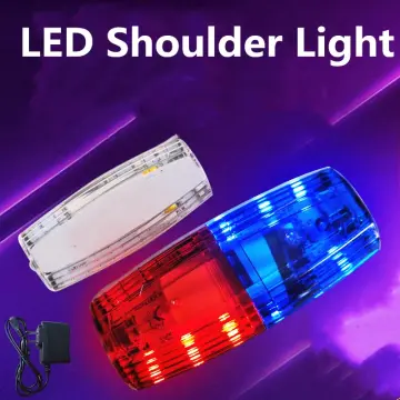 Red Blue LED Shoulder Police Light Clip USB Flashing Warning Safety Bicycle  Lamp