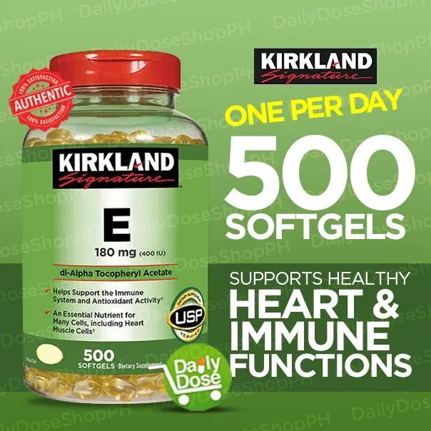 Kirkland Vitamin E 180 mg 400 IU 500 Softgels Lazada PH