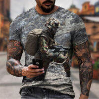 2023 newOutdoor Camouflage Soldier Mens T-shirts 3d Print Short Sleeve Street Hip-hop Runing Tee Shirt Camo Sport Tee