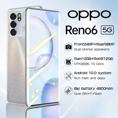 โทรศัพท์ ของแท้ OPPO Reno6 5G โทรศัพท์มือถือ รองรับ2ซิม Smartphone 4G/5G โทรศัพท์สมา แรม12GB รอม512GB โทรศัพท์ถูกๆ มือถือ Mobile phone โทรศัพท์ถูกๆ มือถือราคาถูกๆ โทรศัพท์สำห รับเล่นเกม โทรสับราคาถูก มือถือ โทรศัพท์สำห ส่งฟรี โทรศัพท์ราคถูก