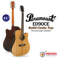 PARAMOUNT รุ่น ED90CE กีตาร์โปร่งทรง Dreadnought คอเว้า Top Solid Cedar ไม้หลังและข้างโรสวูด ให้อารมณ์สุดจะคลาสสิค