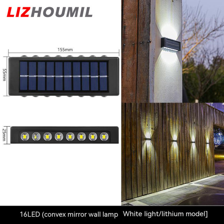 lizhoumil-ip65โคมไฟติดผนังพลังงานแสงอาทิตย์กลางแจ้ง-กันน้ำขึ้นลงถนนไฟแต่งสวนตกแต่งระเบียงถนน