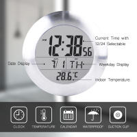 Practical Screen Waterproof Digital Bathroom Wall Clock Temperature Humidity Countdown Wash Shower Hanging Quality Assurance