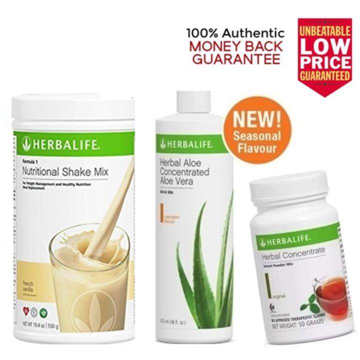 Herbalife Slimming Meal Replacement Pack (Vanilla, Aloe Natural, Tea ...