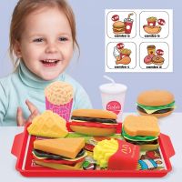 Kids Kitchen Toys Fast Food Restaurant Hamburger Set Pretend Play Mini Kitchen Food Educational Toy Role Playing House Games