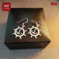 MT ต่างหูเงินแท้ สมอเรือ แบบห้อย/ตะขอเกี่ยว Solid 925 Sterling Silver Earrings (se092) MT Jewelry มณีธารา