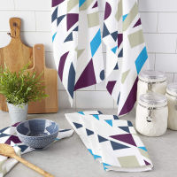 Geometric Microfiber Kitchen Hand Towel Dish Cloth Tableware Household Cleaning Towel Utensils for Kitchen