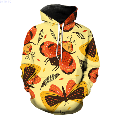 New Cartoon Butterfly Mens Hoodies Pullover 2022 Hot Sale Hip Hop Funny Sweatshirts Casual 3d Print Streetwear Fashion Oversized popular