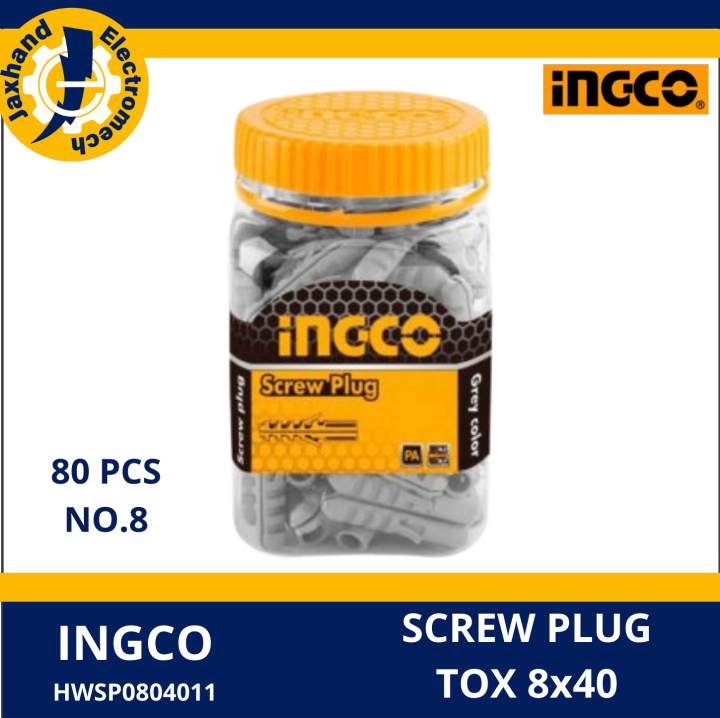 Ingco Screw Plug (TOX) 8x40mm, Gray, No.8, 80pcs Lazada PH