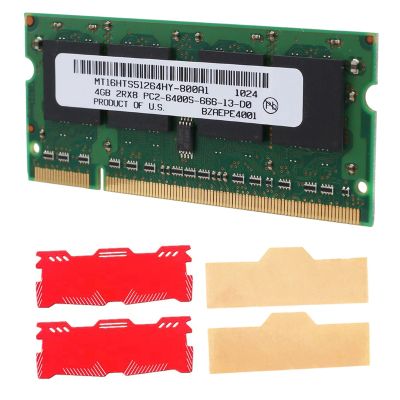 DDR2 4GB Laptop Ram+Cooling Vest 800Mhz PC2 6400 SODIMM 2RX8 200 Pins for Intel AMD Laptop Memory