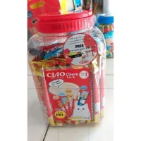 แมวเลีย CIAO (TSC-100L Ciao )ขนมแมวเลีย 100ชิ้น คุ้มมาก รสรวม5ปลา ไซส์จัมโบ้สุดคุ้ม