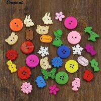 Gregorio 100x Colorful 2Hole 4Hole Mixed Dyed Sewing Wooden Button Scrapbook DIY