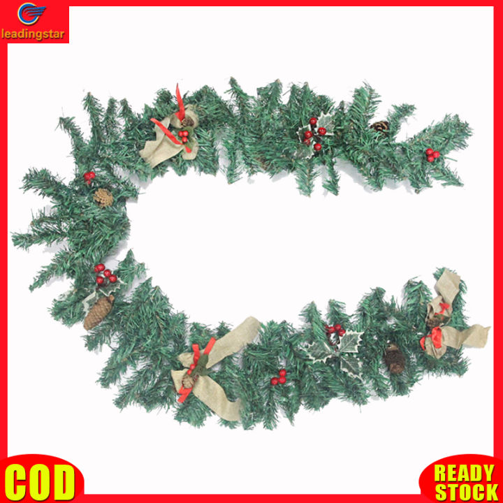 leadingstar-rc-authentic-1-8m-artificial-christmas-garland-with-lights-xmas-decoration-for-walls-stairs-fireplaces