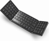 Acoucou Foldable Bluetooth Keyboard with Number Pad, Portable Folding Wireless Keyboard with Numeric Keypad, Mini Size Travel Keyboard for Phones/Laptops/Tablets, fit for iOS Windows Android Systems Dark gray