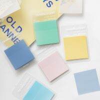 【LZ】☫☑  Auto-adesivo transparente impermeável Pastel Color Memo Pads PET lembretes estudo escola casa 50 pcs