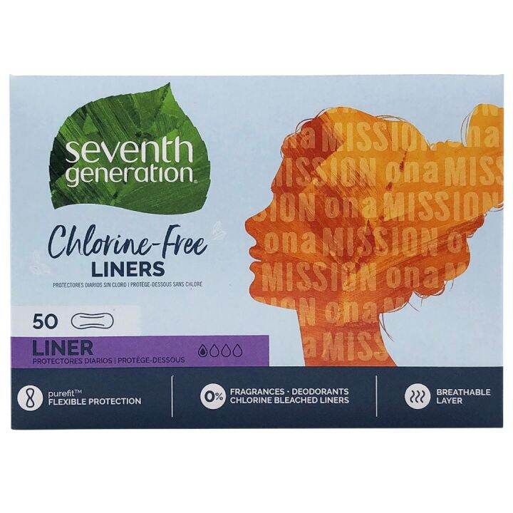 Seventh Generation ChlorineFree Liners (50 Liners) Lazada PH