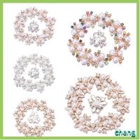 CHENG 10PCS งานฝีมือ DIY เครื่องประดับหมวก คริสตัล ปุ่ม Rhinestone คลิปหนีบหมวก กระดุมมุก กิ๊บติดผมไข่มุก