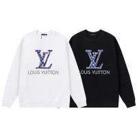 23ฤดูใบไม้ร่วงและฤดูหนาวใหม่เสื้อแขนยาวคอกลม L-VS แบรนด์ผ้าฝ้ายบริสุทธิ์การพิมพ์ตัวอักษร Presbyopic สำหรับผู้ชายและผู้หญิงที่มี M-4XL แขนยาวเสื้อกันหนาวทรงหลวมๆเดียวกัน