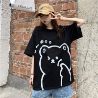 Japanese Casual Cartoon Summer Short-sleeved T-shirt Female Student Loose Soft Girl Cute College Style All-match Loose Top New