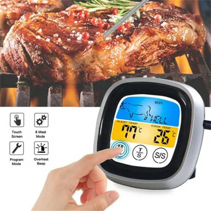 เครื่องวัดอุณหภูมิเตาอบเครื่องวัดอุณหภูมิในครัว-core-temperature-probe-digital-alarm-meat-lcd-digital-food-cooking