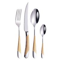 High-end 304 stainless steel steak knife and fork plate set European-style household western food tableware two-piece set knife fork spoon three-piece set