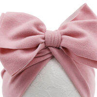 Cute Baby Hat Girl Big Bowknot Hat Kids Solid Color Elastic Turban Newborn Photography Props