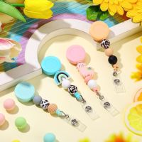 Id Card Clip Keychain Pendant Doctor Roll Cute Cartoon Easy-To-Pull Buckle Silicone Buckle Student Badge Holder