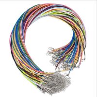 20pcs 1.5mm Leather Wax Rope Cord Necklace Chain DIY String Strap Rope with Lobster Clasp Leather Jewelry Chain Z570