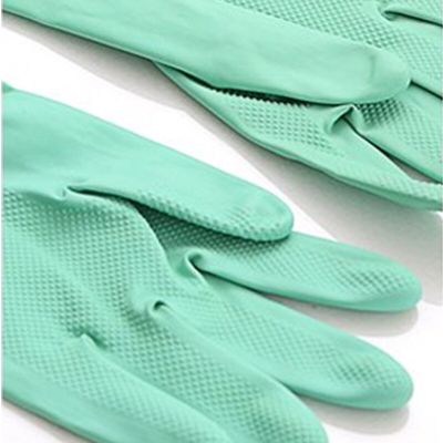 1 Pair Female Waterproof Rubber Latex Dishwashing Gloves Kitchen Durable Cleaning Housework Chores Dishwashing Tools Safety Gloves